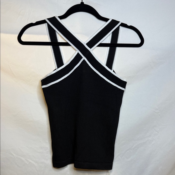 Commense Tops - Commense Black Tank Top with White Accents